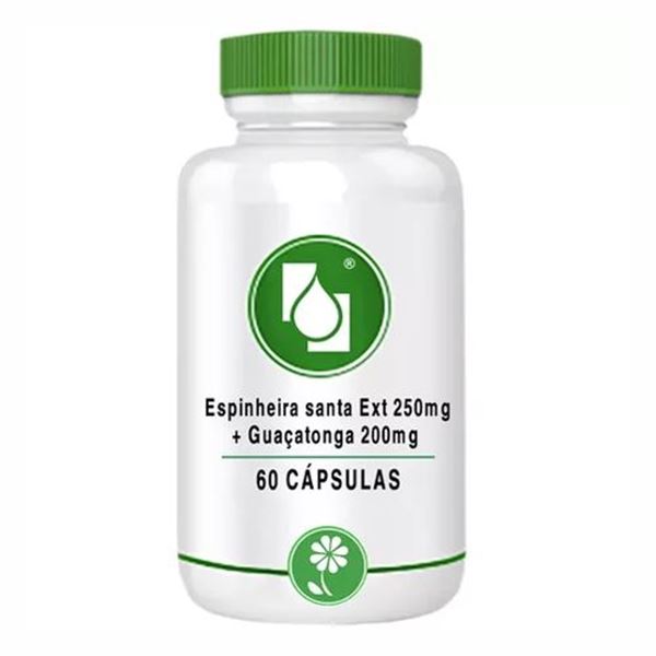 Espinheira santa Ext 250mg + Guaçatonga 200mg 60 cápsulas